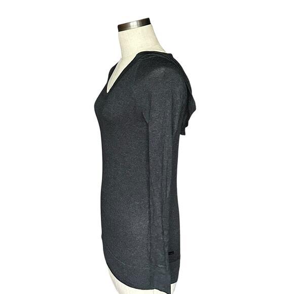 LULULEMON Lightweight Knit Pullover Hooded Sweater V-Neck Long Sleeves - Picture 2 of 5